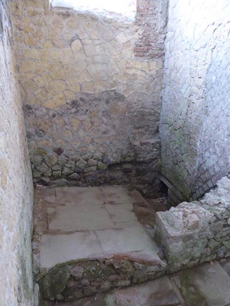 III.9 Herculaneum, October 2014. Looking towards north end of latrine. Photo courtesy of Michael Binns.